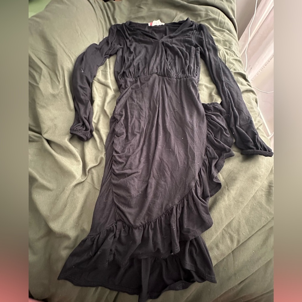 FP Beach Black V neck dress